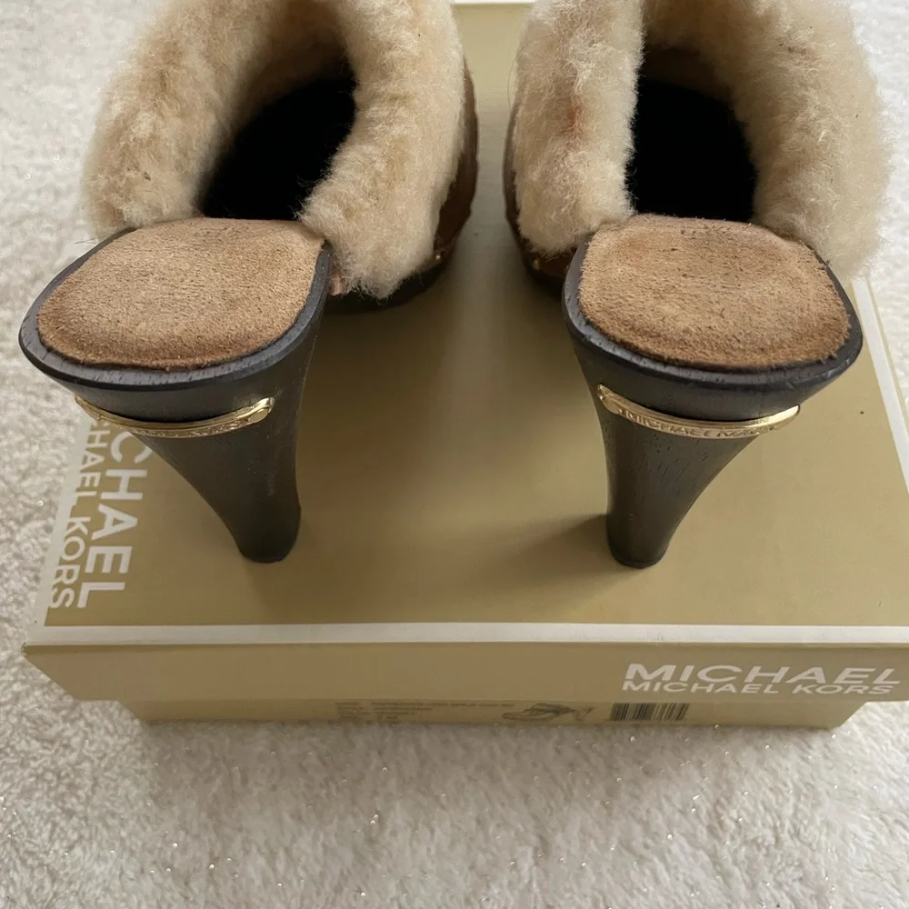 Michael Kors Tobacco suede high heeled clogs. Brand new! - Picture 4 of 6